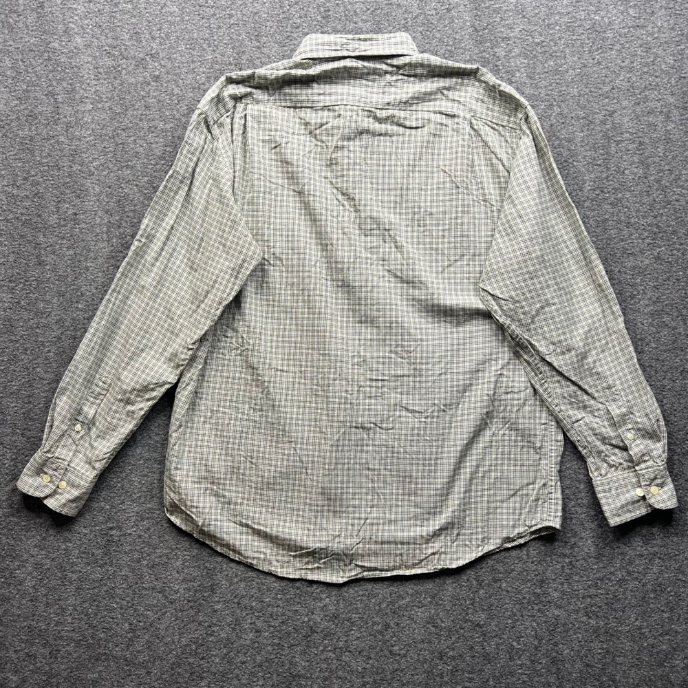 J. Crew Shirt Mens Large Green Tan Plaid Button Down Long Sleeve Cotton - Picture 6 of 16